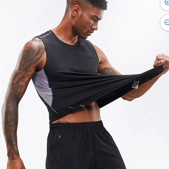 Men's Tank Tops Quick Dry Workout Swim Beach Shirts Sleeveless Large - Picture 5 of 11